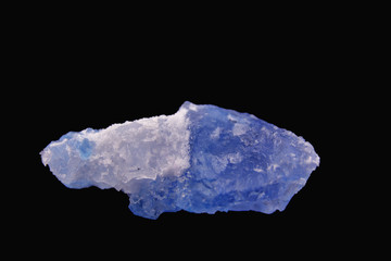 Lump of rare blue salt (isolated) - gemstone