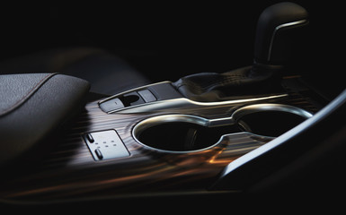 Obraz na płótnie Canvas automatic transmission shift selector in the car interior