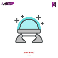 Outline planetary icon isolated on white background. Line pictogram. Graphic design, mobile application, logo, user interface. Editable stroke. EPS10 format vector illustration