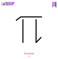 Outline pi icon isolated on white background. Line pictogram. Graphic design, mobile application, logo, user interface. Editable stroke. EPS10 format vector illustration