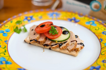 decorational food with crispbread