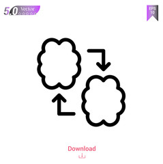 Outline knowledge-transfer icon isolated on white background. Line pictogram. Graphic design, mobile application, logo, user interface. Editable stroke. EPS10 format vector illustration