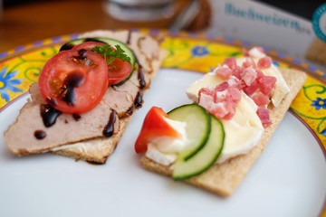 decorational food with crispbread