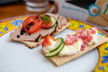decorational food with crispbread