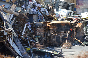 Barricades after a storm on the main street of Kiev
