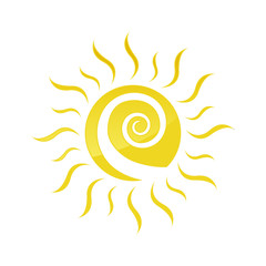 yellow sun icon vector