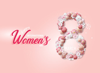 Obraz na płótnie Canvas International Women's Day Vector - Happy Women's Day. 8 march international women's day greeting card.