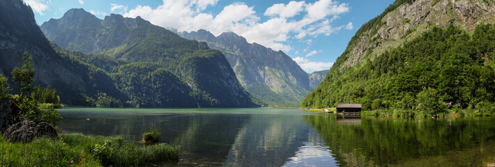 Panorama view on the Königssee in Bavaria