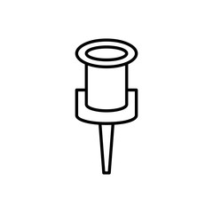 Black & white vector illustration of ground garden spotlight. Line icon of outdoor landscape light fixture. Isolated object