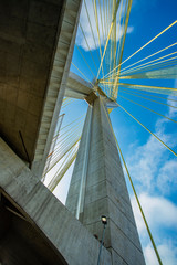 Fototapeta premium Modern architecture. Modern bridges. Cable-stayed bridge in the world, Sao Paulo Brazil, South America. 