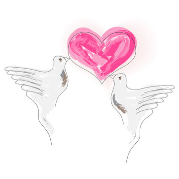 Doves. vector image - Valentines