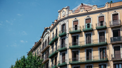Fototapeta na wymiar Old building under repair in Barcelona, Spain.