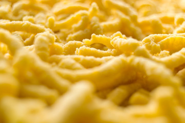 Passatelli pasta. Traditional delicious food of Modena, Emilia Romagna, Italy.