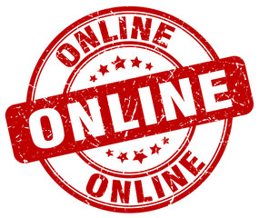 online red grunge round vintage rubber stamp