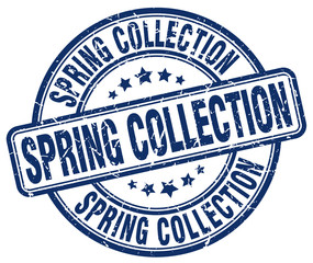 spring collection blue grunge round vintage rubber stamp