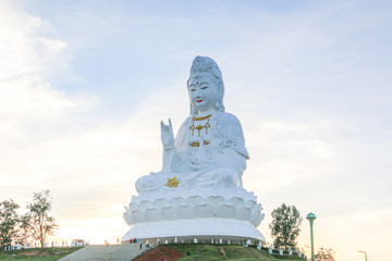 Guan Yin Statue at temple Wat Huay Pla Kang, Chiang Rai, Thailand - 247025310