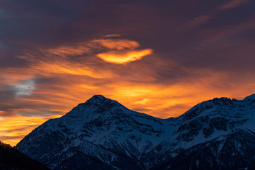 Monte Chaberton al tramonto
