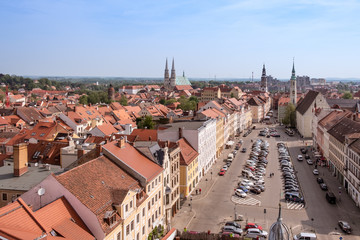 Obraz premium Götlitz Blick aus dem dicken Turm über die Elisabethstraße nach Osten