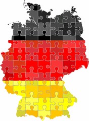 Germany map made of puzzle background - Illustration
