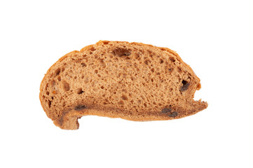 ิbrown chocolate bread sliced on white background with clipping path 