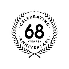 68 years design template. 68th vector and illustration 