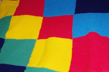 Couverture tricotée main