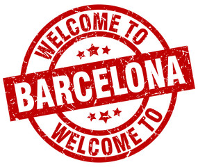 welcome to Barcelona red stamp