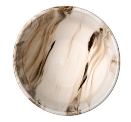 Soup plate bowl on white background isolation. top view