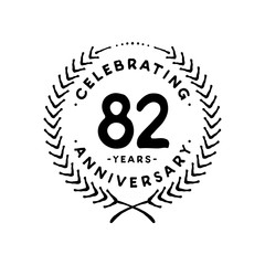 82 years design template. 82nd vector and illustration 