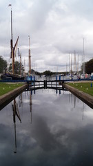 Fototapeta na wymiar Heybridge access to canal system through sea lock