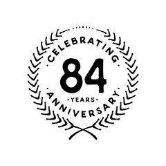 84 years design template. 84th vector and illustration 