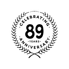 89 years design template. 89th vector and illustration 