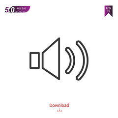 Outline Speaker icon isolated on white background. Line pictogram. Graphic design, mobile application, logo, user interface. Editable stroke. EPS10 format vector illustration