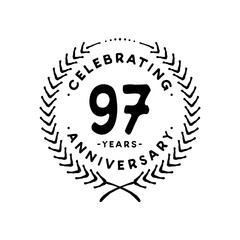 97 years design template. 97th vector and illustration 