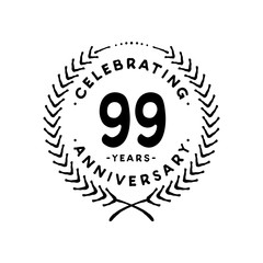 99 years design template. 99th vector and illustration 