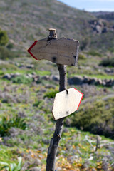 Wooden arrow signs 