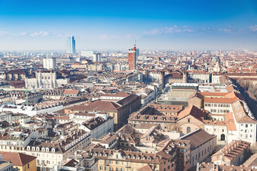 Fototapeta premium Overview of the city of Turin, seen from the top of the 