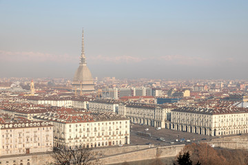 Overview of the city of Turin, seen from the 