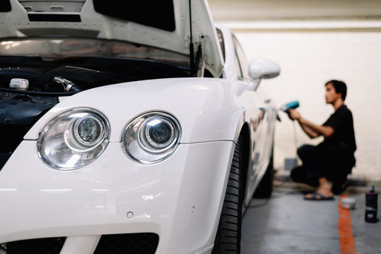 Car detailing series: Polishing white luxury car