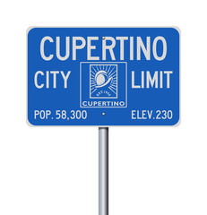 Cupertino City Limit road sign
