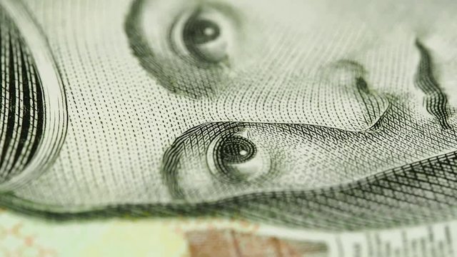 Sor Juana Ines de la Cruz on Mexico 200 peso macro slow rotating. Low angle. Stock video footage