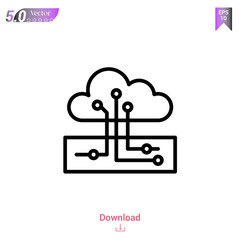 Outline data icon isolated on white background. Line pictogram. Graphic design, mobile application, logo, user interface. Editable stroke. EPS10 format vector illustration