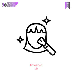 Outline makeup icon isolated on white background. Line pictogram. Graphic design, mobile application, logo, user interface. Editable stroke. EPS10 format vector illustration