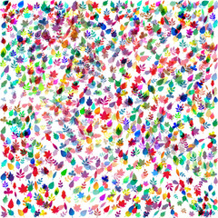 Colorful leaves textile & fabric pattern background.