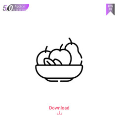 Outline fruits icon isolated on white background. Line pictogram. Graphic design, mobile application, logo, user interface. Editable stroke. EPS10 format vector illustration