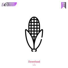 Outline corn icon isolated on white background. Line pictogram. Graphic design, mobile application, logo, user interface. Editable stroke. EPS10 format vector illustration