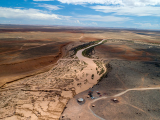 Chocolate Falls or Grand Falls, Arizona by Drone