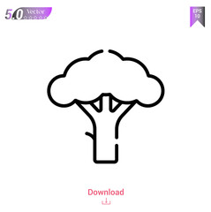 Outline broccoli icon isolated on white background. Line pictogram. Graphic design, mobile application, logo, user interface. Editable stroke. EPS10 format vector illustration