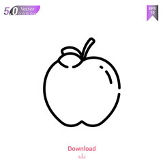 Outline apple icon isolated on white background. Line pictogram. Graphic design, mobile application, logo, user interface. Editable stroke. EPS10 format vector illustration