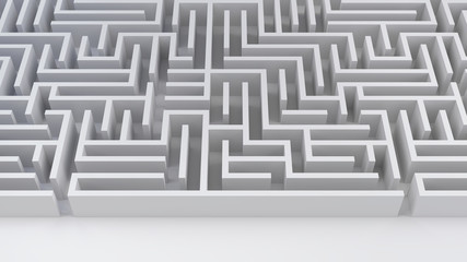 maze labyrinth problem and solution business strategy success difficulty 3D illustration